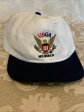 USGA Member Eagle Logo Baseball Cap - White & Navy